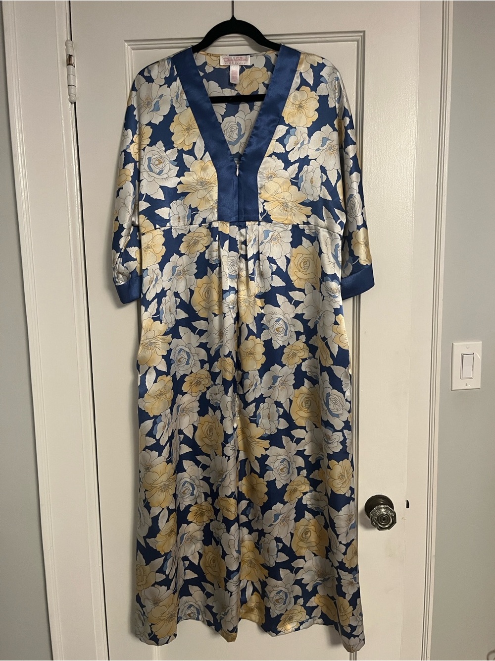 Oscar de la Renta Pink Label robe nightgown w front zipper. POCKETS! medium.